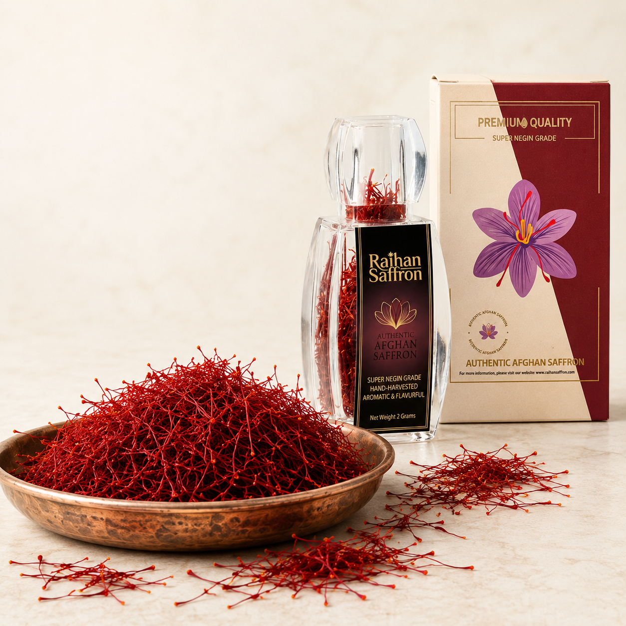 Premium Afghan Saffron Threads, 3g Bottle — Raihan Super Negin