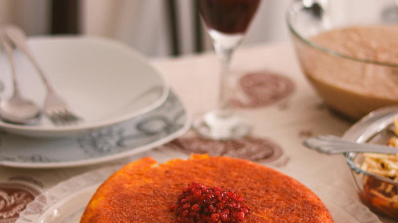 Persian saffron rice with golden tahdig crust (chelow), made with Raihan Afghan Super Negin saffron