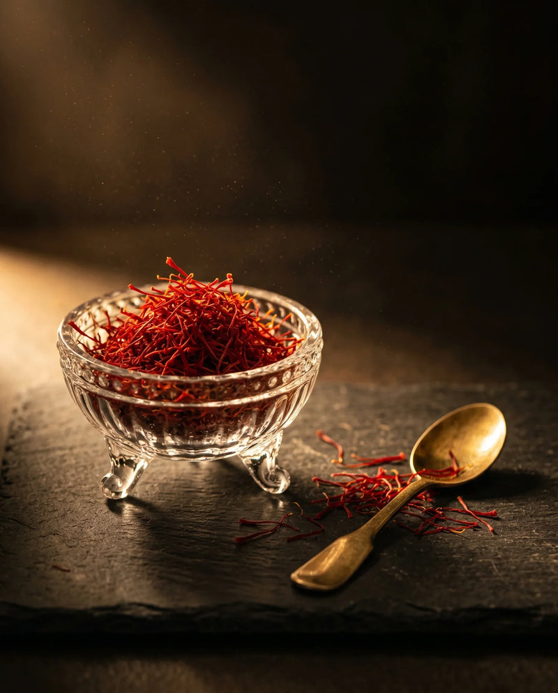 All-red Super Negin saffron threads close-up